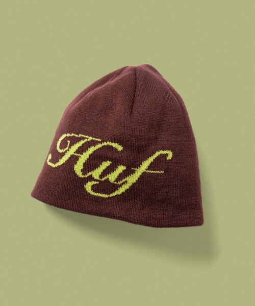 HUF（ハフ）の「THE CROWN BEANIE / HUF ハフ シングルビーニー ニットキャップ（ニットキャップ/ビーニー・メンズ・ブラック/ナチュラル/パープル・O/S）」の3枚目の写真