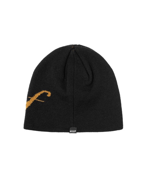 HUF（ハフ）の「THE CROWN BEANIE / HUF ハフ シングルビーニー ニットキャップ（ニットキャップ/ビーニー・メンズ・ブラック/ナチュラル/パープル・O/S）」の4枚目の写真