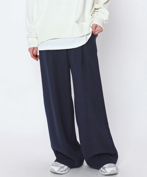 新品タグ付き✨ イージーワイドパンツ ネイビー イージーワイドパンツ（スラックス）｜EVERYDAY I LIKE.（エヴリディ