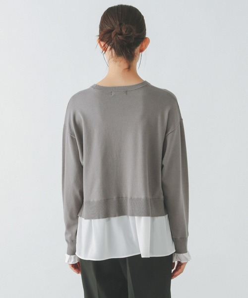 セール】布帛ドッキングプルオーバー/253303（ニット/セーター