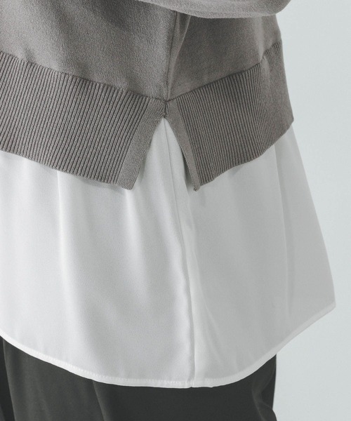 セール】布帛ドッキングプルオーバー/253303（ニット/セーター