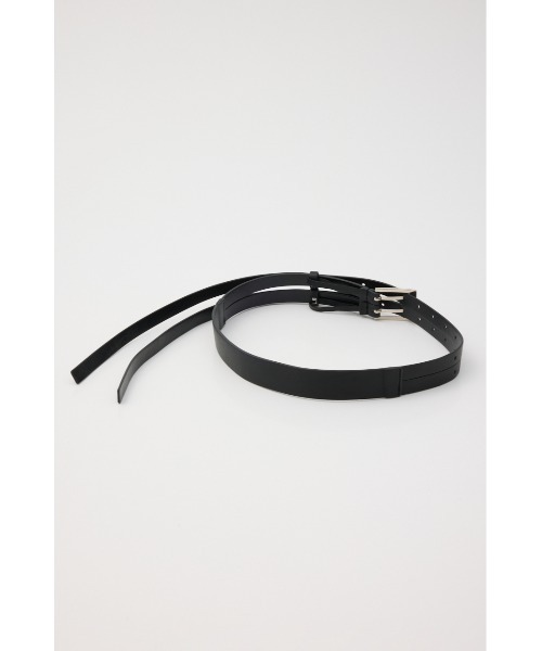 SLY（スライ）の「W THIN BELT ダブル シン ベルト（ベルト・レディース・ブラック・FREE）」の3枚目の写真