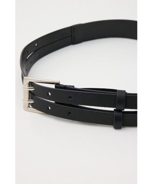 SLY（スライ）の「W THIN BELT ダブル シン ベルト（ベルト・レディース・ブラック・FREE）」の4枚目の写真