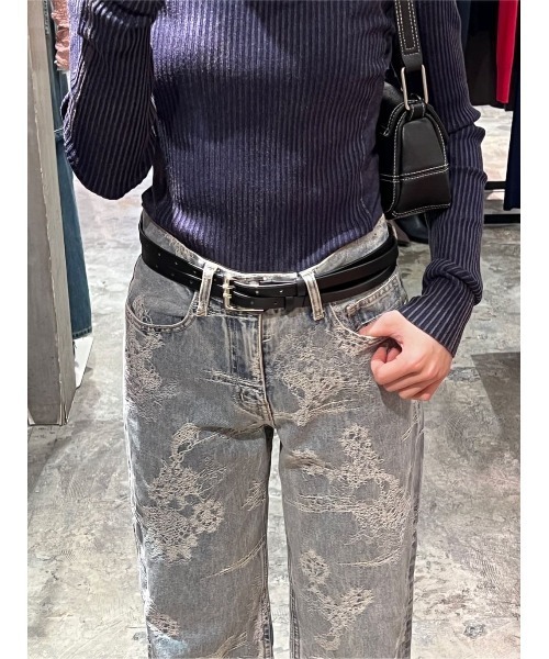 SLY（スライ）の「W THIN BELT ダブル シン ベルト（ベルト・レディース・ブラック・FREE）」の11枚目の写真