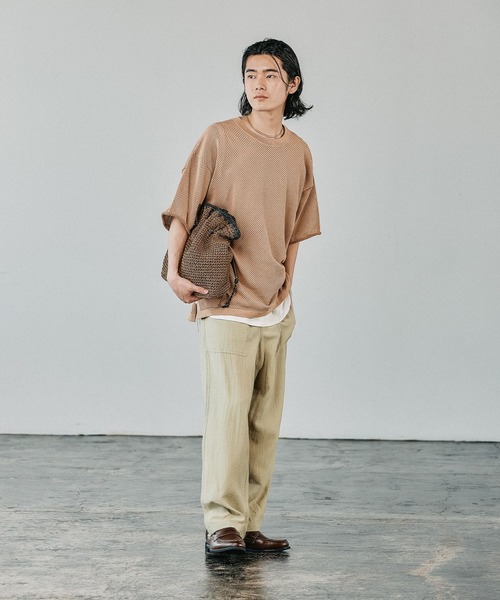 BAYFLOW（ベイフロー）の「【マシンウォッシャブル対応・毛玉軽減】フェードカラーレイヤードプルオーバー25SS（Tシャツ/カットソー・メンズ・ライトブルー/オレンジ/チャコールグレー/イエロー/ブルー/グレー・MEDIUM/LARGE）」の7枚目の写真