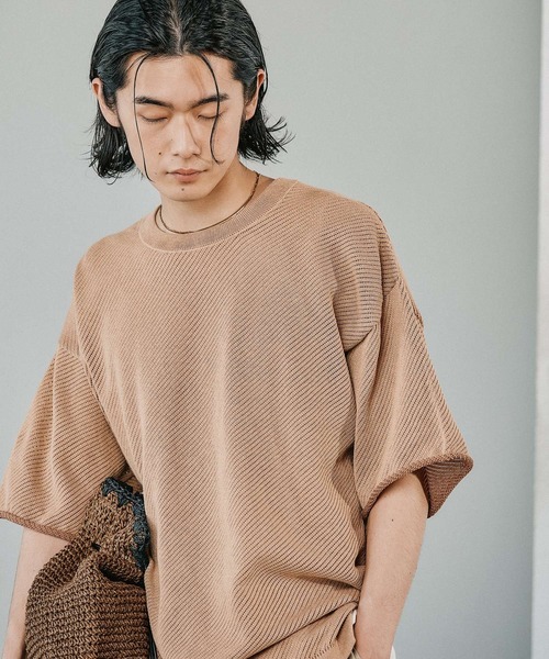 BAYFLOW（ベイフロー）の「【マシンウォッシャブル対応・毛玉軽減】フェードカラーレイヤードプルオーバー25SS（Tシャツ/カットソー・メンズ・ライトブルー/オレンジ/チャコールグレー/イエロー/ブルー/グレー・MEDIUM/LARGE）」の10枚目の写真