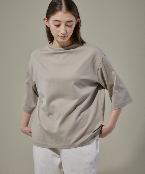 handvaerk ボトルネックTシャツ handvaerk | 60/2 ボトルネックTシャツ SOLID WOMEN（Tシャツ