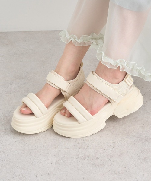 ORiental TRaffic（オリエンタルトラフィック）の「ORiental TRaffic キルティングサンダル（サンダル・レディース・ブラック/グレー/ホワイト・M/L/S）」の2枚目の写真