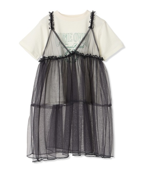 Piet（ピエット）の「【2点セット】カレッジロゴTシャツ×チュールビスチェワンピースセット（Tシャツ/カットソー・キッズ・オフホワイト/チャコールグレー・110/100/130/120）」の17枚目の写真