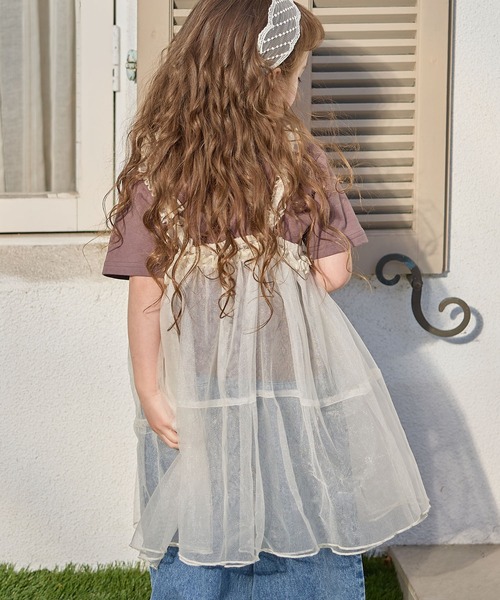 Piet（ピエット）の「【2点セット】カレッジロゴTシャツ×チュールビスチェワンピースセット（Tシャツ/カットソー・キッズ・オフホワイト/チャコールグレー・110/100/130/120）」の22枚目の写真