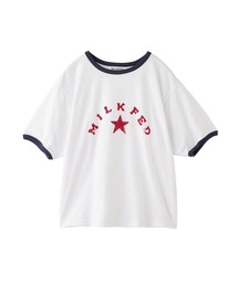 MILKFED. | LOGO AND STAR FLOCKY PRINT RINGER TEE(Tシャツ/カットソー)