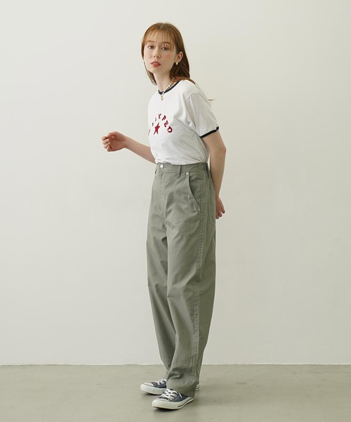 MILKFED.(ミルクフェド)の「LOGO AND STAR FLOCKY PRINT RINGER TEE(Tシャツ/カットソー・レディース・ホワイト/ブルー/グレー・M/S)」の11枚目の写真
