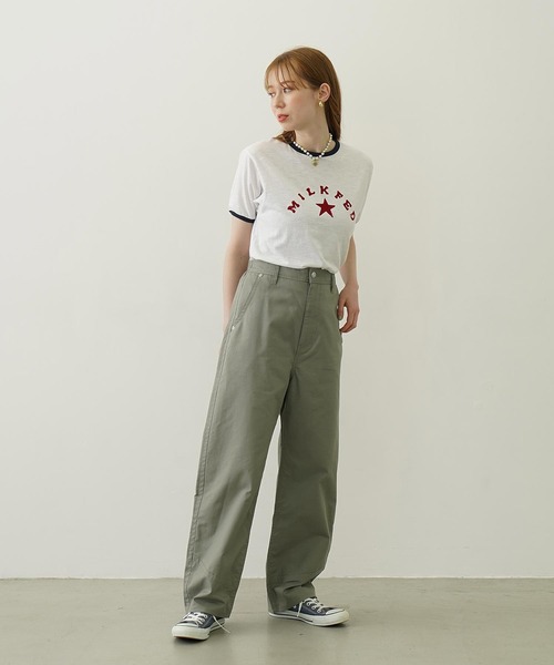 MILKFED.(ミルクフェド)の「LOGO AND STAR FLOCKY PRINT RINGER TEE(Tシャツ/カットソー・レディース・ホワイト/ブルー/グレー・M/S)」の13枚目の写真