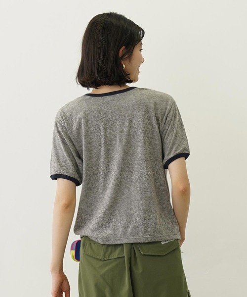 MILKFED.(ミルクフェド)の「LOGO AND STAR FLOCKY PRINT RINGER TEE(Tシャツ/カットソー・レディース・ホワイト/ブルー/グレー・M/S)」の15枚目の写真