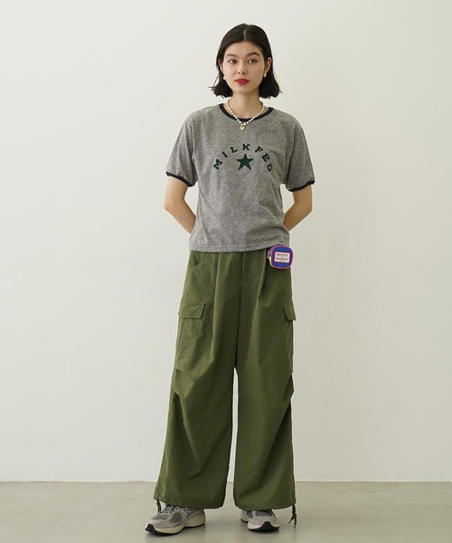 MILKFED.(ミルクフェド)の「LOGO AND STAR FLOCKY PRINT RINGER TEE(Tシャツ/カットソー・レディース・ホワイト/ブルー/グレー・M/S)」の16枚目の写真