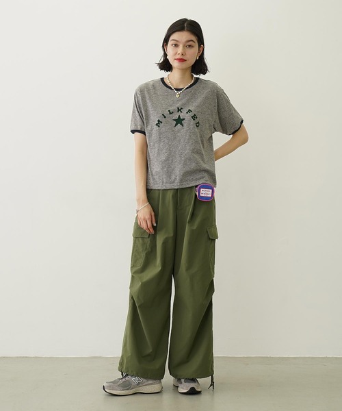 MILKFED.(ミルクフェド)の「LOGO AND STAR FLOCKY PRINT RINGER TEE(Tシャツ/カットソー・レディース・ホワイト/ブルー/グレー・M/S)」の17枚目の写真