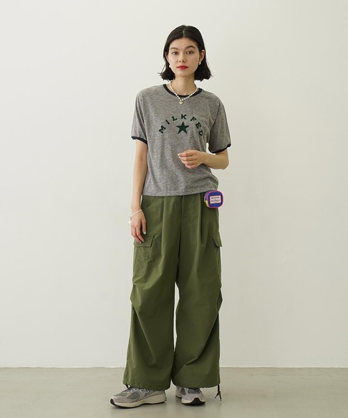 MILKFED.(ミルクフェド)の「LOGO AND STAR FLOCKY PRINT RINGER TEE(Tシャツ/カットソー・レディース・ホワイト/ブルー/グレー・M/S)」の18枚目の写真