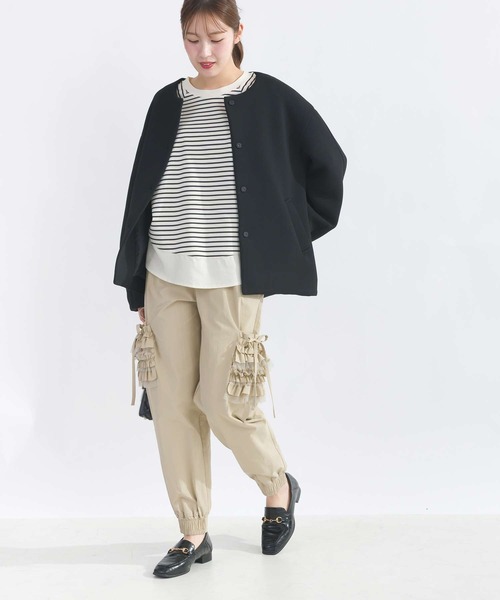 PICCIN(ピッチン)の「ポケットフリルカーゴパンツ(カーゴパンツ・レディース・ブラック/ベージュ・M)」の20枚目の写真