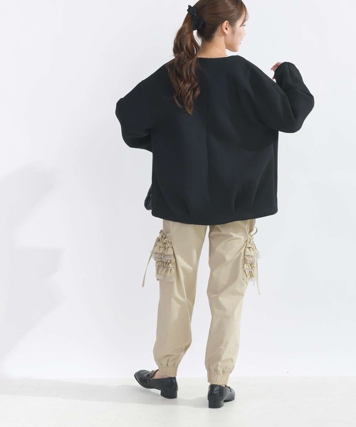 PICCIN(ピッチン)の「ポケットフリルカーゴパンツ(カーゴパンツ・レディース・ブラック/ベージュ・M)」の22枚目の写真