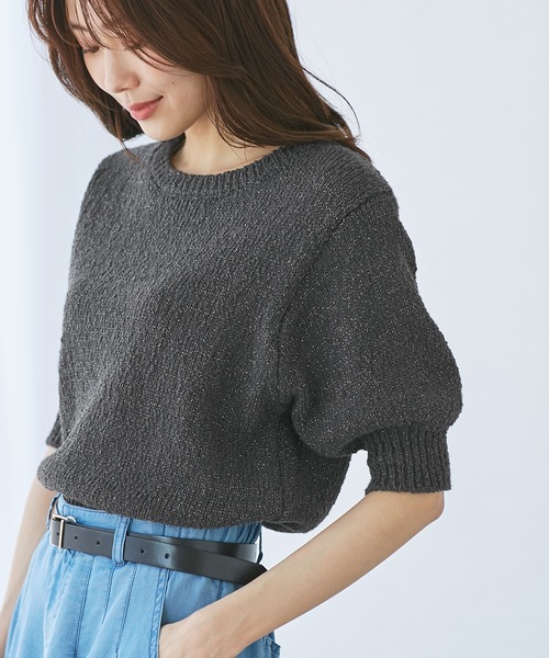 sheller chicパールハーフスリーブニット sheller chicパールハーフスリーブニット