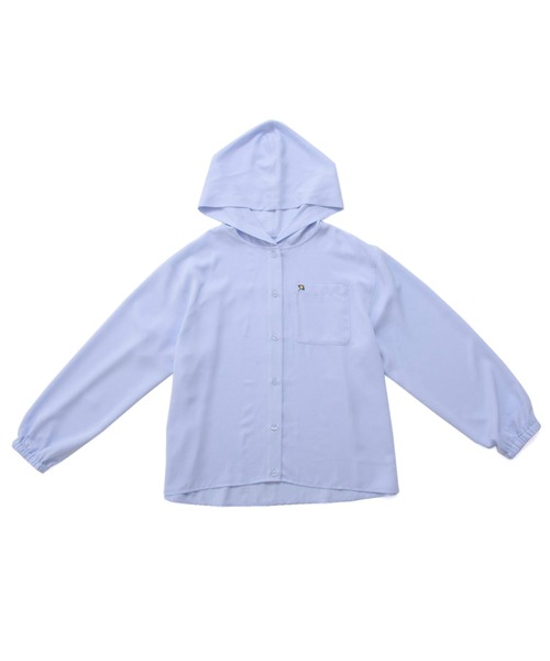 Arnold Palmer（アーノルドパーマー）の「ランダム シワ加工 シャツパーカー（シャツ/ブラウス・レディース・ホワイト/ライトブルー/ネイビー・L/M/S）」の7枚目の写真