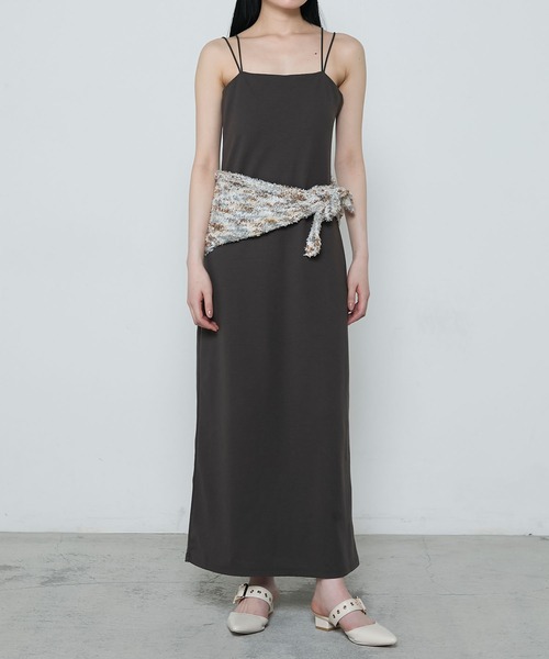 I-line cut camisole dress with cups / カップ付きカットキャミ