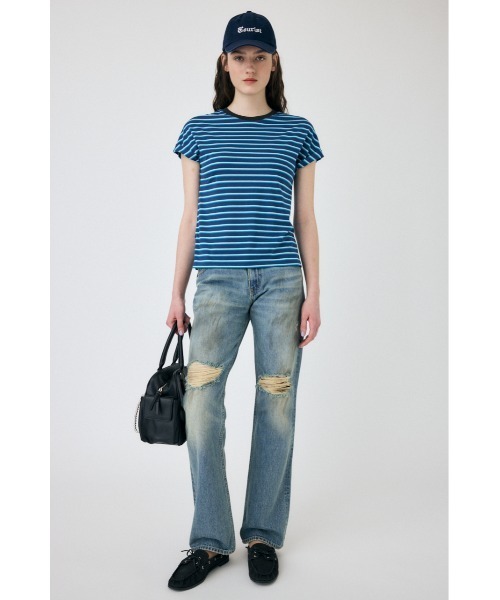 MOUSSY(マウジー)の「BRUSHED STRAIGHT FLARE(デニムパンツ・レディース・ライトブルー・0/1/2)」の16枚目の写真