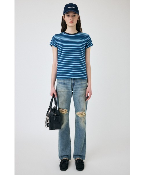 MOUSSY(マウジー)の「BRUSHED STRAIGHT FLARE(デニムパンツ・レディース・ライトブルー・0/1/2)」の2枚目の写真