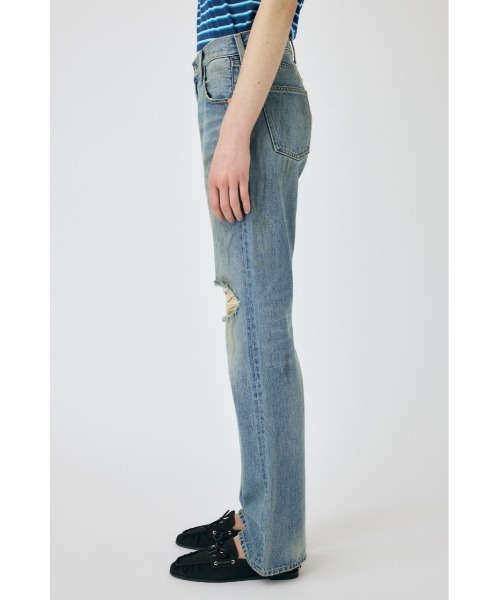 MOUSSY(マウジー)の「BRUSHED STRAIGHT FLARE(デニムパンツ・レディース・ライトブルー・0/1/2)」の5枚目の写真
