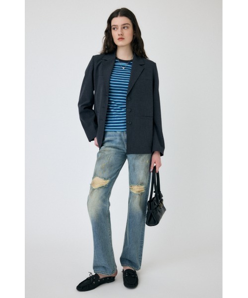 MOUSSY(マウジー)の「BRUSHED STRAIGHT FLARE(デニムパンツ・レディース・ライトブルー・0/1/2)」の13枚目の写真