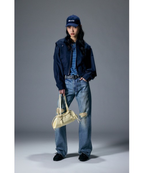 MOUSSY(マウジー)の「BRUSHED STRAIGHT FLARE(デニムパンツ・レディース・ライトブルー・0/1/2)」の14枚目の写真