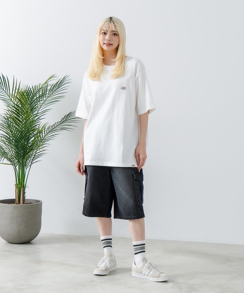 Dickies（ディッキーズ）の「【DICKIES/ディッキーズ】コットン100％ ワンポイント ミニロゴワッペン Tシャツ（Tシャツ/カットソー・メンズ・ダークグリーン/ネイビー/ホワイト/ブラック・MEDIUM/LARGE/X-LARGE）」の5枚目の写真