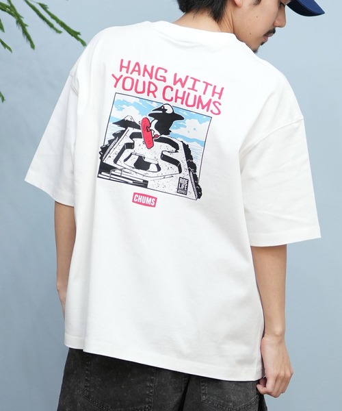 CHUMS(チャムス)の「【ムラサキスポーツ限定】CHUMS/チャムス 半袖Tシャツ バックプリント CH01-2576(Tシャツ/カットソー・メンズ・ライトグリーン/ホワイト/ライトベージュ・S/M/L/XL)」の2枚目の写真