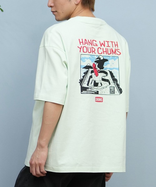 CHUMS(チャムス)の「【ムラサキスポーツ限定】CHUMS/チャムス 半袖Tシャツ バックプリント CH01-2576(Tシャツ/カットソー・メンズ・ライトグリーン/ホワイト/ライトベージュ・S/M/L/XL)」の3枚目の写真