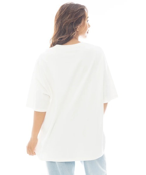 BILLABONG（ビラボン）の「BILLABONG レディース GRAPHIC PRINT LOOSE TEE Tシャツ 【2025年春夏モデル】/ビラボンフロントグラフィッククルーネック半袖Tシャツ（Tシャツ/カットソー・レディース・オレンジ系その他/ホワイト/オフホワイト/ライトパープル・MEDIUM）」の6枚目の写真