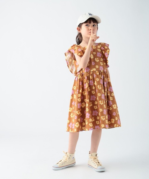 BAYFLOW（ベイフロー）の「[ポケット付き☆]リゾート柄ワンピース(KIDS)（ワンピース・キッズ・ブラック/ネイビー/ブラウン・110cm/120cm/130cm/140cm/150cm）」の2枚目の写真