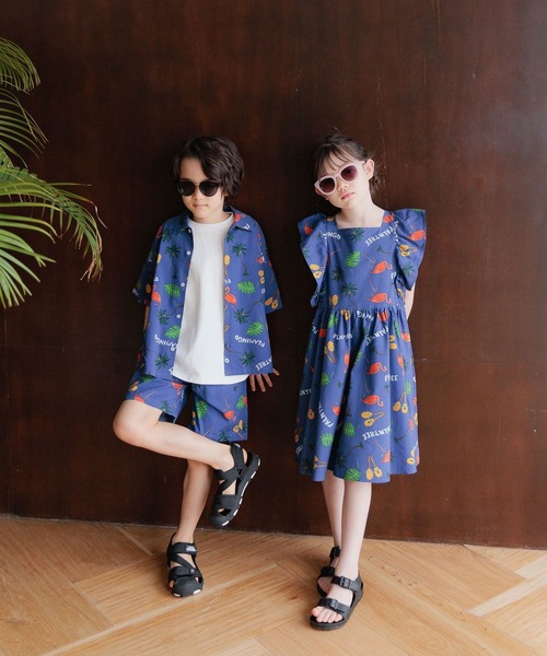 BAYFLOW（ベイフロー）の「[ポケット付き☆]リゾート柄ワンピース(KIDS)（ワンピース・キッズ・ブラック/ネイビー/ブラウン・110cm/120cm/130cm/140cm/150cm）」の9枚目の写真