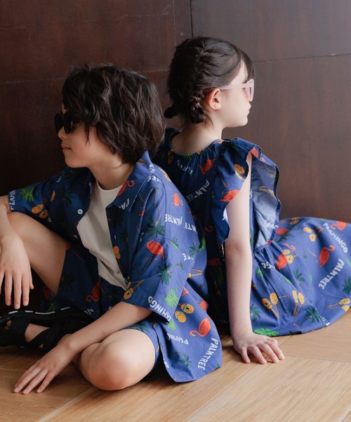 BAYFLOW（ベイフロー）の「[ポケット付き☆]リゾート柄ワンピース(KIDS)（ワンピース・キッズ・ブラック/ネイビー/ブラウン・110cm/120cm/130cm/140cm/150cm）」の10枚目の写真