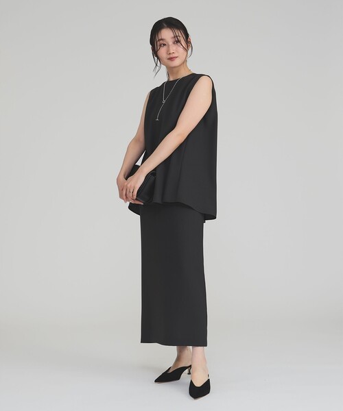 Demi-Luxe BEAMS（デミルクス ビームス）の「【ビームスの百名品】ジョーゼット Iライン スカート［手洗い可］（スカート・レディース・ネイビー/チャコールグレー・36/38）」の3枚目の写真
