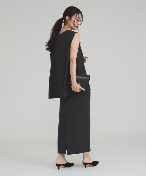 Demi-Luxe BEAMS（デミルクス ビームス）の「【ビームスの百名品】ジョーゼット Iライン スカート［手洗い可］（スカート・レディース・ネイビー/チャコールグレー・36/38）」の5枚目の写真