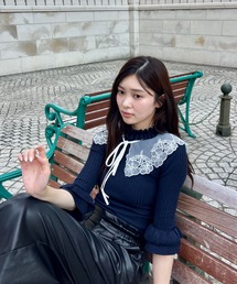 ソラ :SoLA スタンドアンサンブルニット【sw_718】 （charcoal gray） ◇[SMA-KNIT-WD-VPO]SOLAMONAT(ソラモナ) ウエハースニット
