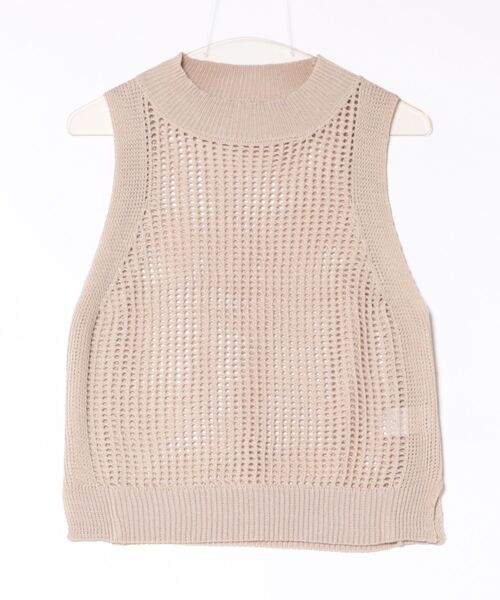 STYLEBLOCK（スタイルブロック）の「フィッシュネットノースリーブトップス（ニット/セーター・レディース・アイボリー/ブラック/ライトベージュ・M）」の3枚目の写真