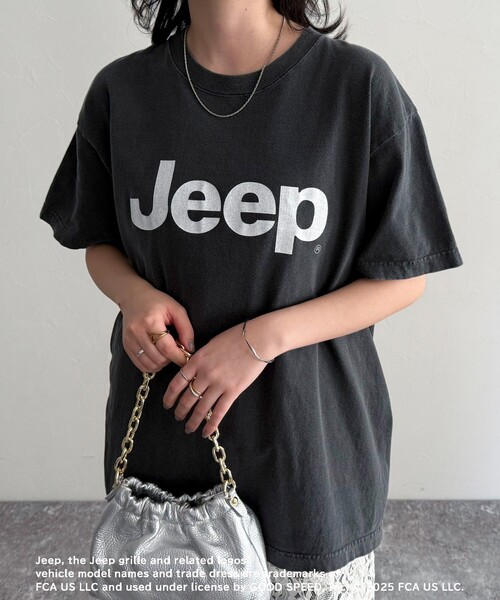 AP STUDIO グッドロックスピード　Jeep ロゴ Tシャツ グレー 半袖 AP STUDIO グッドロックスピード Jeep ロゴ Tシャツ グレー 半袖