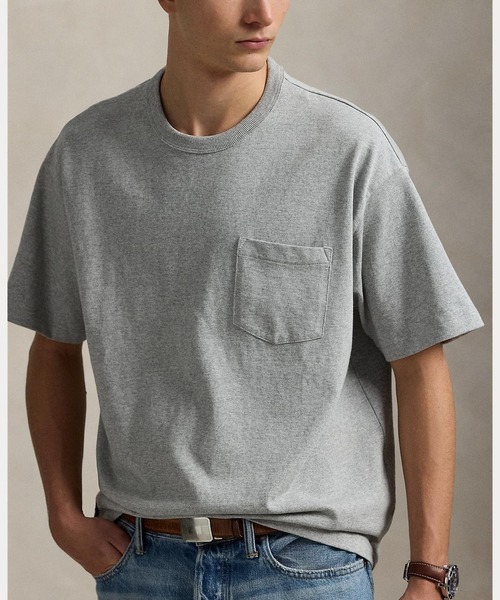 POLO RALPH LAUREN(ポロ ラルフ ローレン)の「ビッグ フィット ヘビーウェイト ジャージー Tシャツ(Tシャツ/カットソー・メンズ・グレー系・XS/S/M/L/XL/XXL)」の6枚目の写真