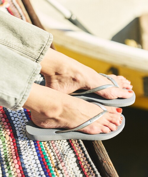 havaianas(ハワイアナス)の「havaianas/ハワイアナス SLIM サンダル ラバービーチサンダル(サンダル・レディース・ブラック/シルバー/ホワイト/ピンク/ゴールド/ベージュ/ネイビー・22cm/23.0cm/24.0cm)」の10枚目の写真