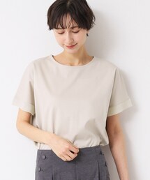 ◆【接触冷感・洗える】美光沢カットソーゆったりシルエット
