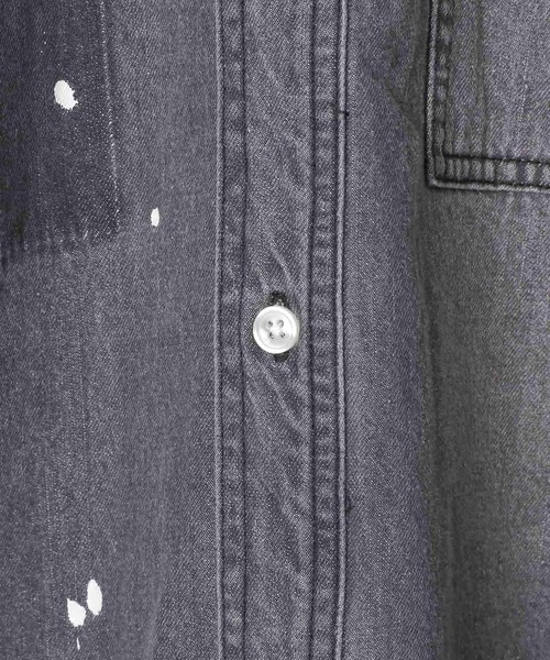 GEORGE'S(ジョージズ)の「ペイントデニムシャツ(シャツ/ブラウス・メンズ・ブラック/スカイブルー・LARGE/MEDIUM)」の11枚目の写真
