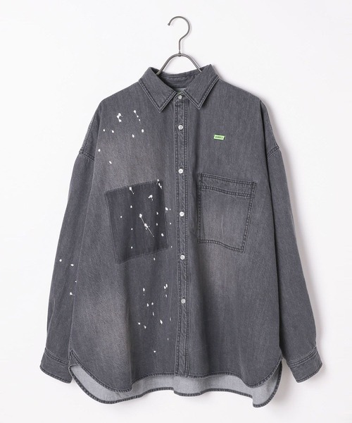 GEORGE'S(ジョージズ)の「ペイントデニムシャツ(シャツ/ブラウス・メンズ・ブラック/スカイブルー・LARGE/MEDIUM)」の9枚目の写真