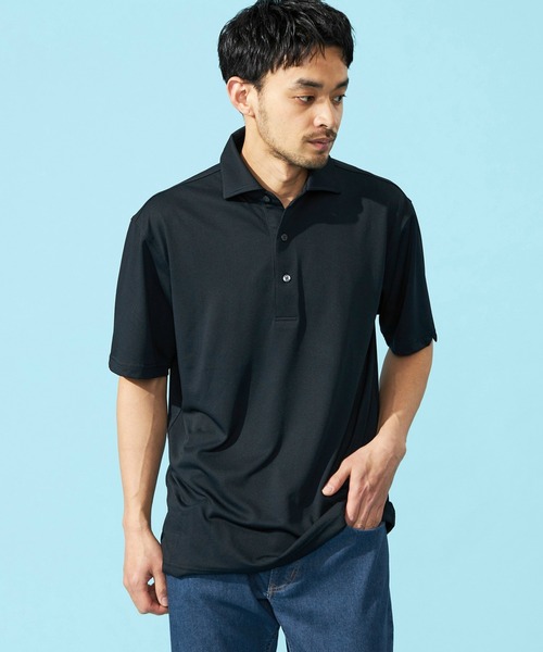 【SLOANE】 ブラック ニットポロシャツ 半袖 SLOANE】 ブラック ニットポロシャツ 半袖