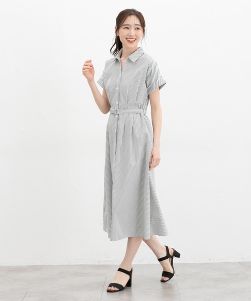 Honeys（ハニーズ）の「ウエストタックワンピース（ワンピース・レディース・ブルー系その他3/ブラック系その他/ネイビー/モカ・L/LL/M/S/3L）」の11枚目の写真